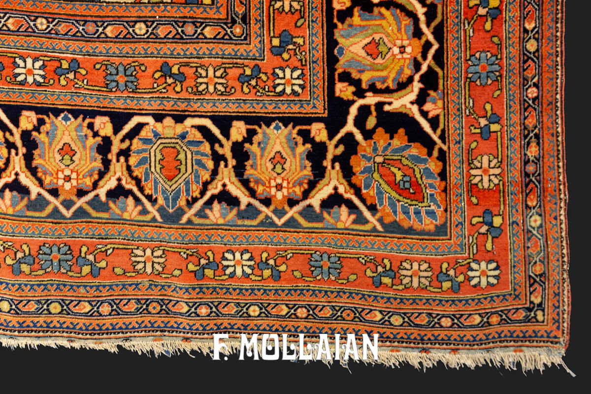 Kashan Mohtasham Rug Highly Unique n°:669436